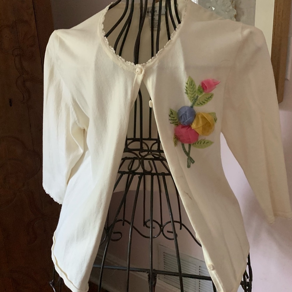 Vintage Style Cardigan Appliqué Embroidery